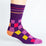 Checker Purple + Orange Diabetic Socks