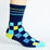 Checker Navy + Teal Diabetic Socks