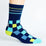 Checker Navy + Teal Diabetic Socks