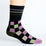 Checker Black + Pink Diabetic Socks