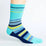 Stripes Navy + Teal Diabetic Socks