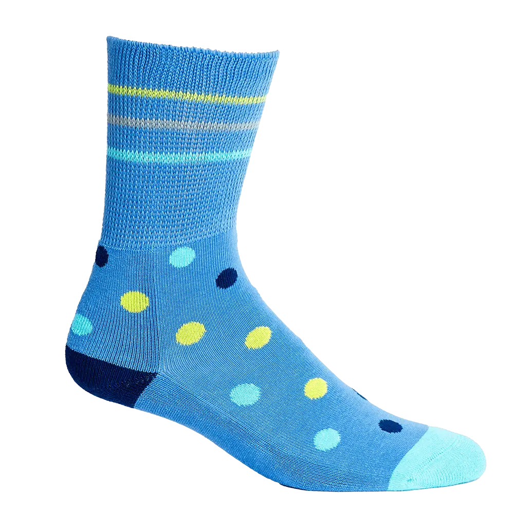 Polka Dots Navy + Teal Diabetic Socks