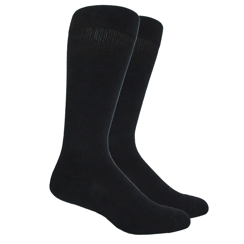 Solid Black Cotton - Medical Compression Socks