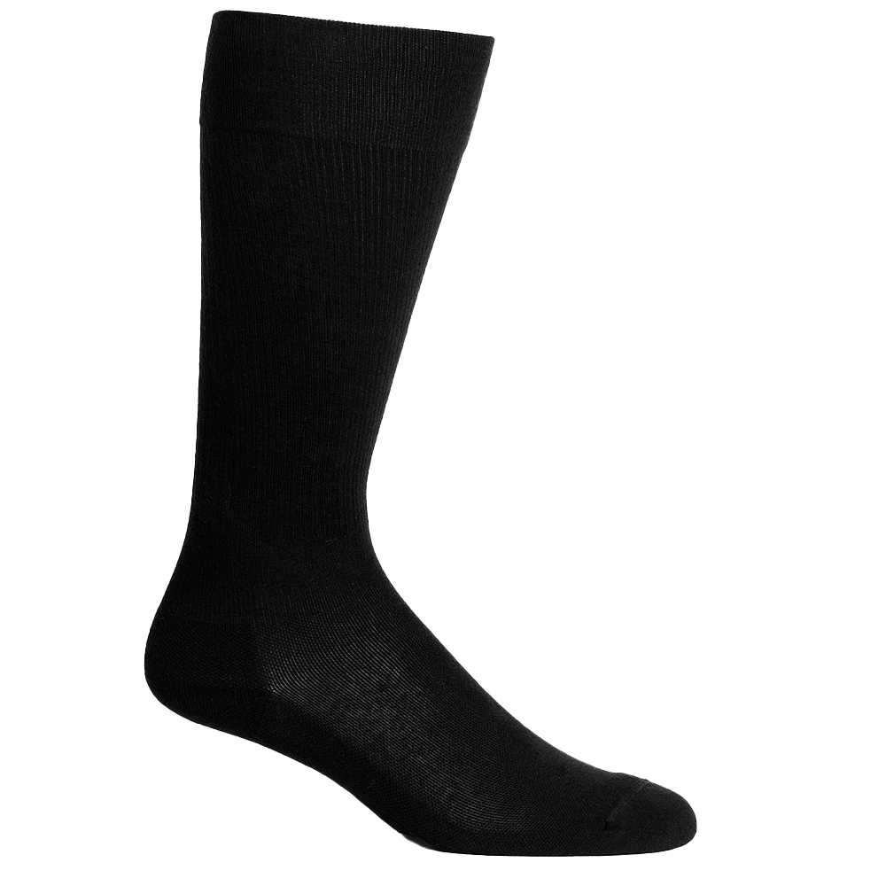 Solid Black Cotton Compression Socks