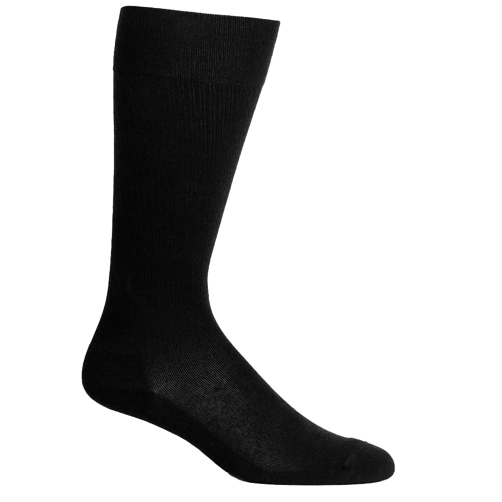 Solid Black Cotton Compression Socks