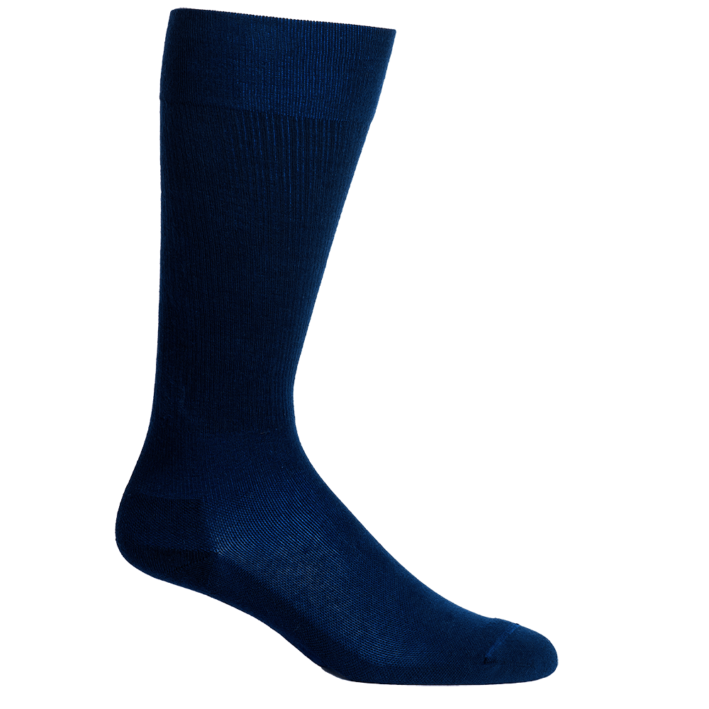 Solid Navy Cotton Compression Socks