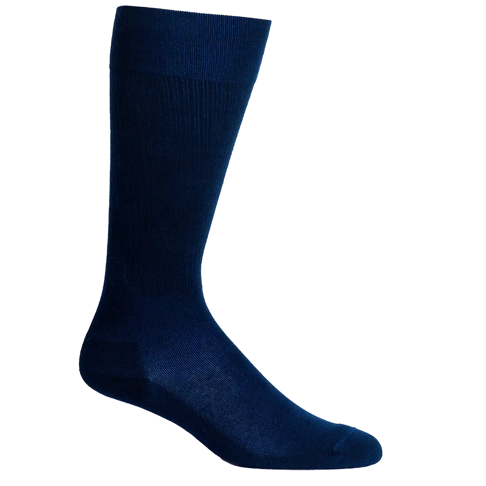 Solid Navy Cotton Compression Socks